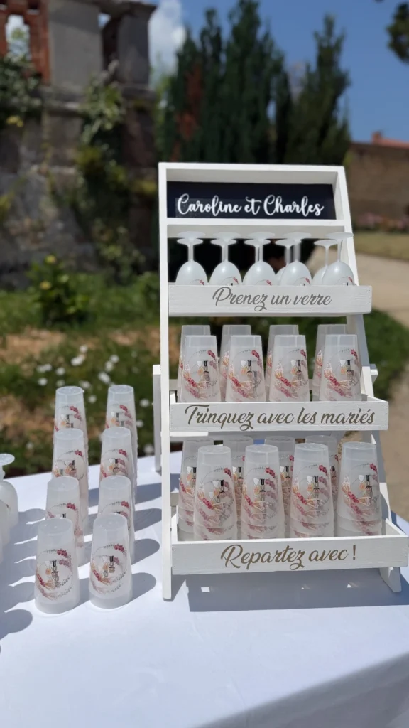 Verres personnalisés mariage Caroline et Charles